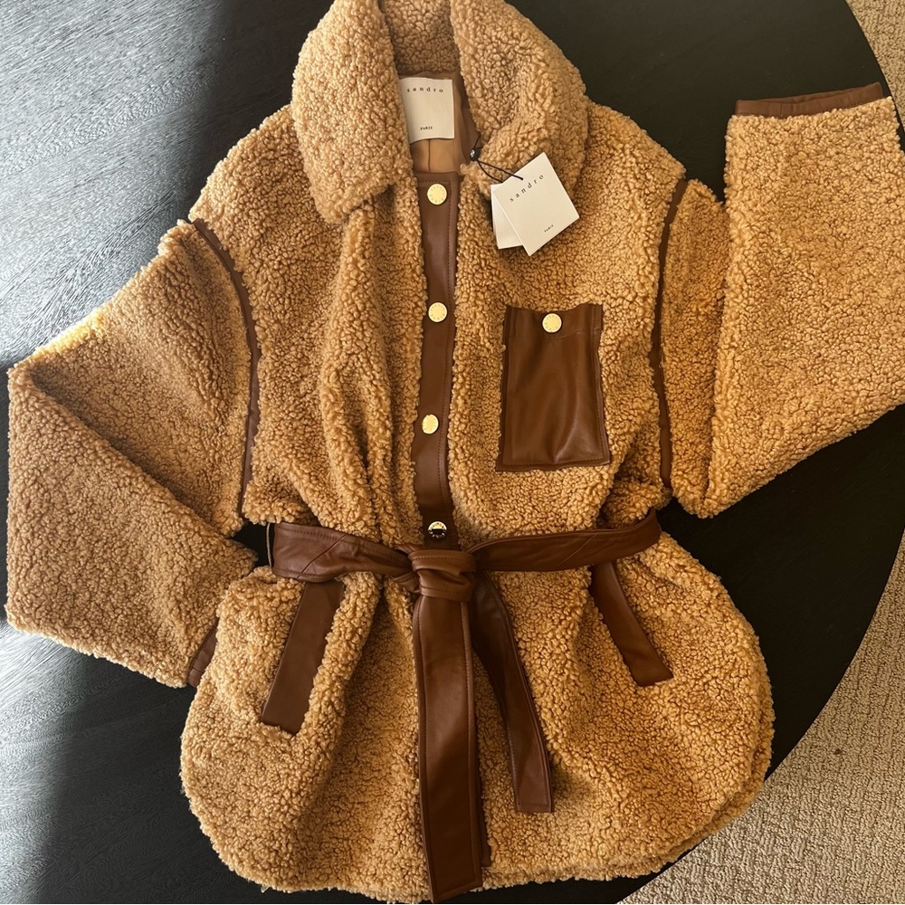 Faux fur shirt coat